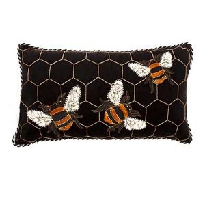 Mackenzie-Childs Bumble Bee Lumbar Pillow - Retired